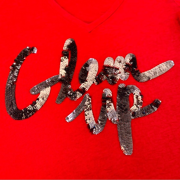 RARE & HTF Gorgeous RED TEE WITH BLING!! - Picture 2 of 5